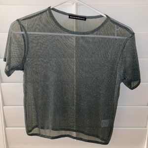 Brandy Melville Sparkly Mesh Top